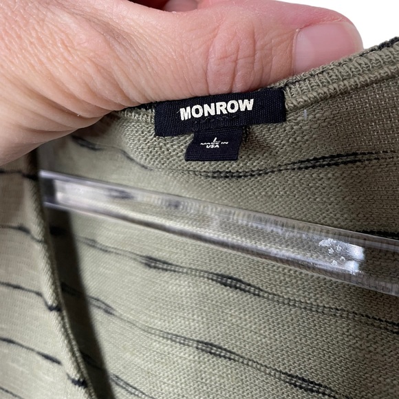 MONROW | Striped Tank Dress in Moss Green Large - Picture 3 of 7